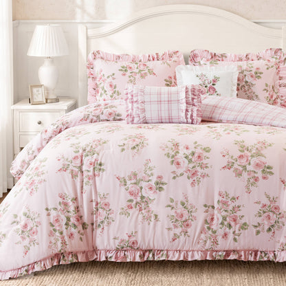 Elena Floral Comforter Set - Pink