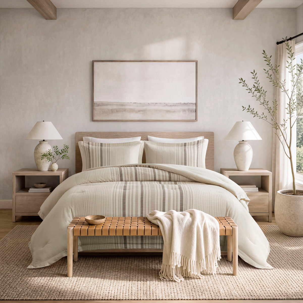 Ellery 3pcs Comforter Set - Natural