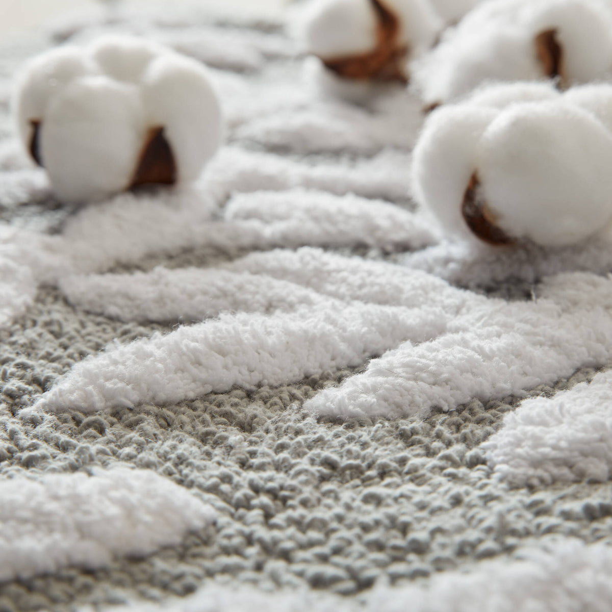 Serene Cotton Tufted Bath Rug - Grey