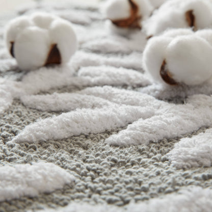 Serene Cotton Tufted Bath Rug - Grey