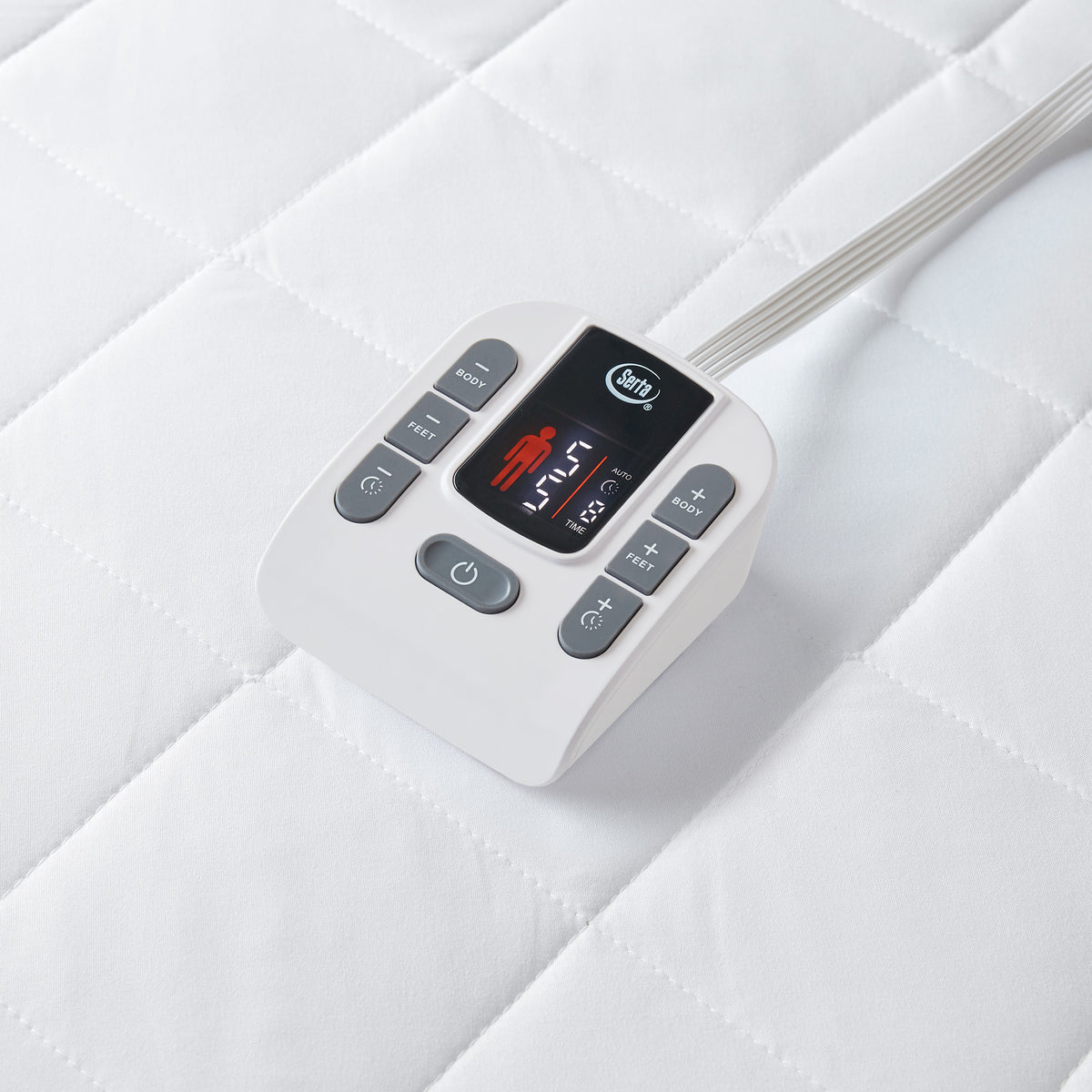 Microfiber Zoned Heated Mattress Pad - White