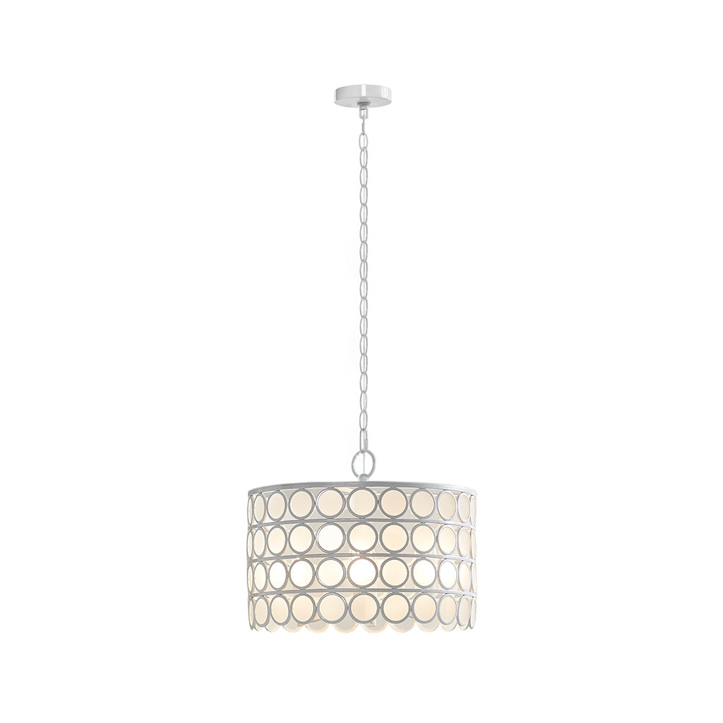Abbot 4-Light Glass Drum Shade Chandelier - White