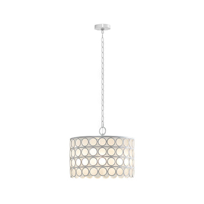 Abbot 4-Light Glass Drum Shade Chandelier - White
