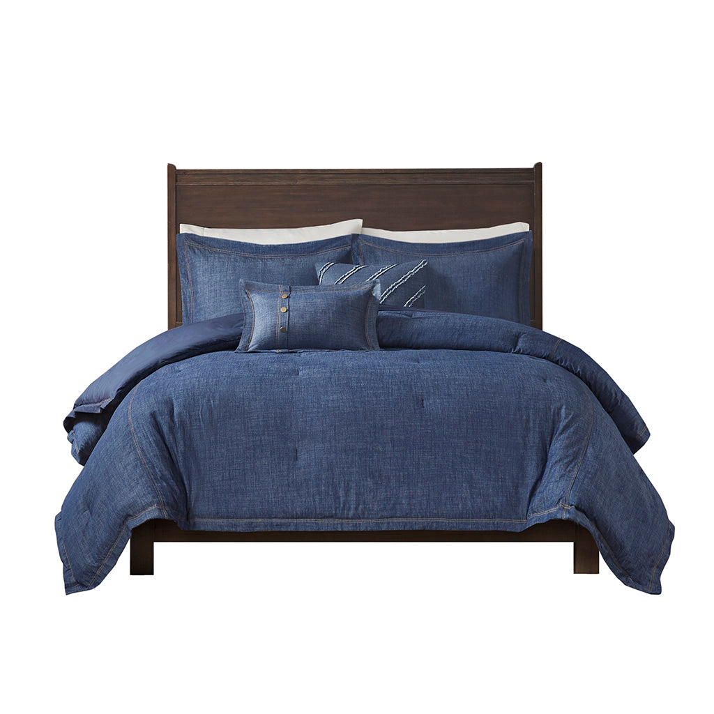 Perry Oversized Denim Comforter Set - Blue