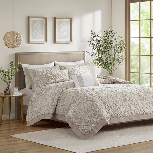 Suzanna Cotton Duvet Mini Set - Taupe