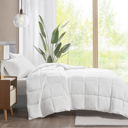 Medium Warmth Cotton Down Alternative Featherless Comforter - White