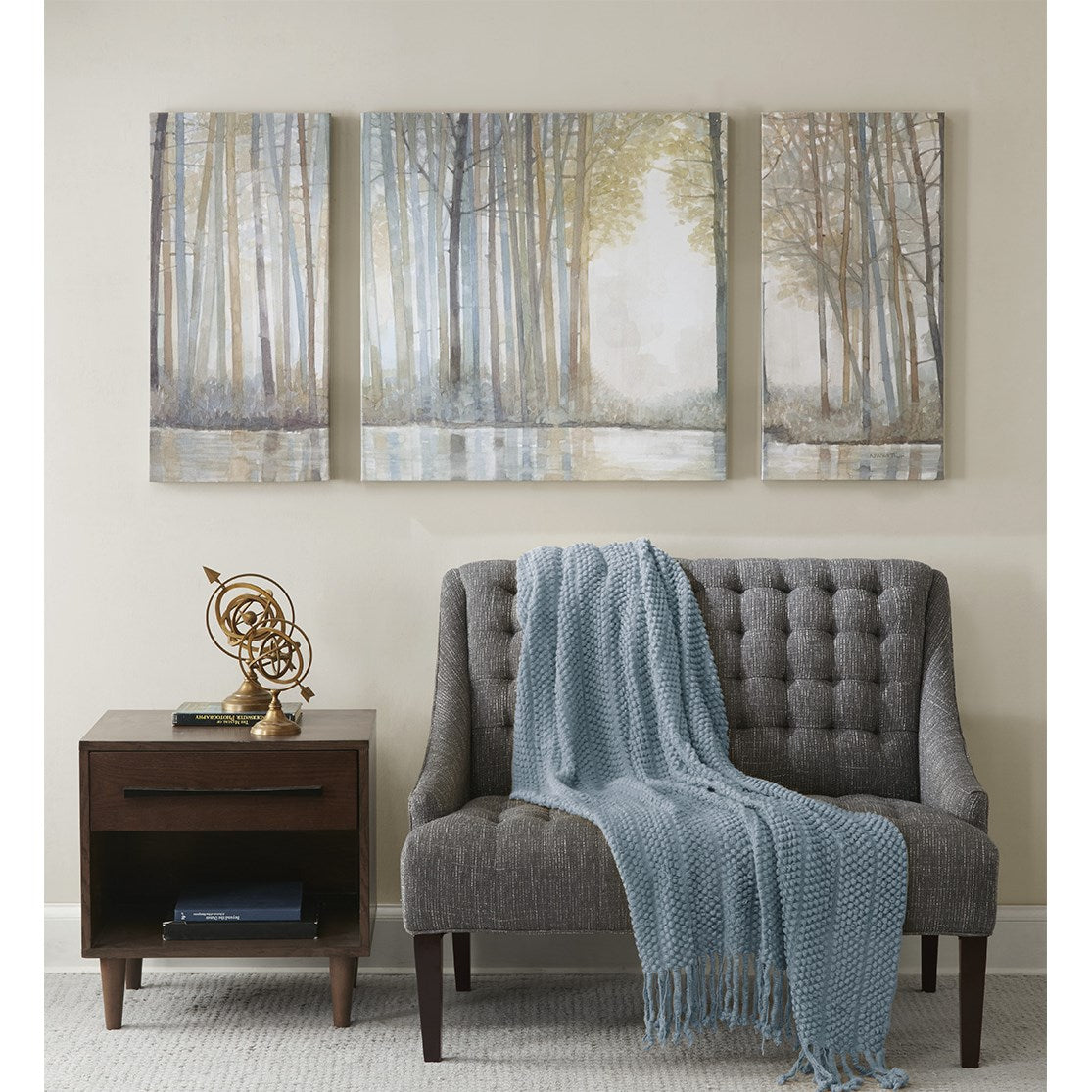Forest Reflections Triptych 3-piece Canvas Wall Art Set - Multi