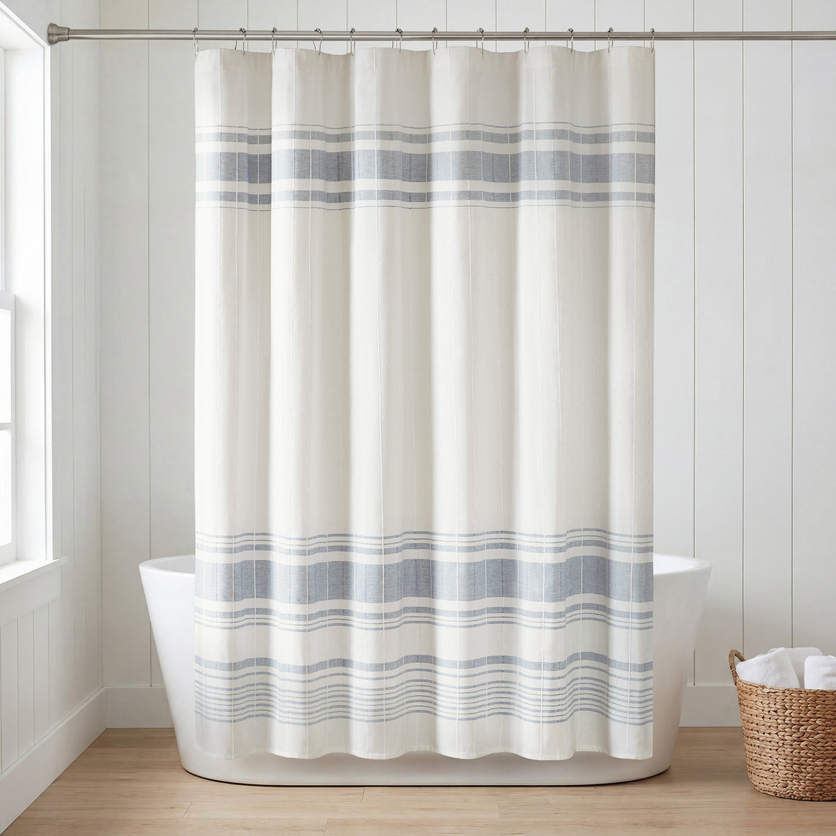 Morgan Shower Curtain - White/Blue