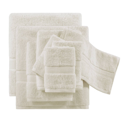 800GSM 100% Cotton 8 Piece Towel Set - Cream
