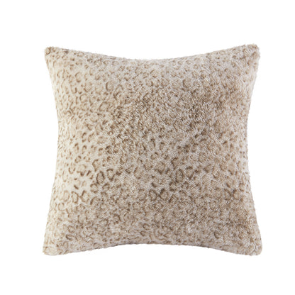 Zuri Faux Fur Square Pillow - Leopard