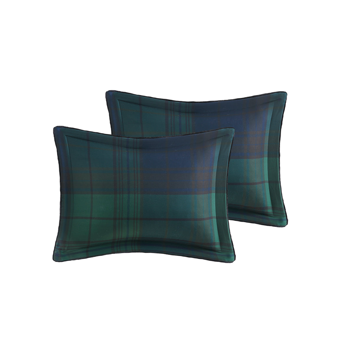 Bernston Faux Wool to Faux Fur Down Alternative Comforter Set - Green Plaid