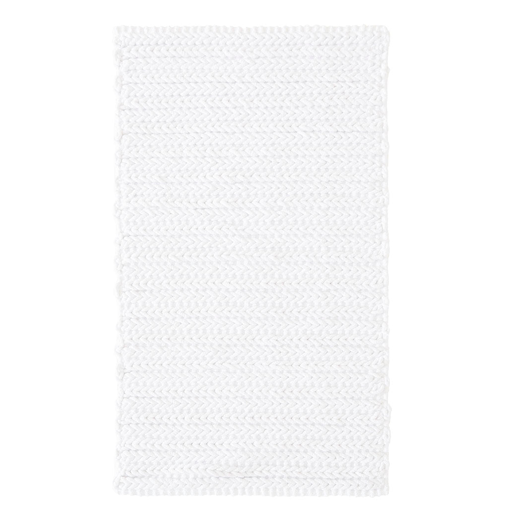 Lasso 100% Cotton Chenille Chain Stitch Rug - White