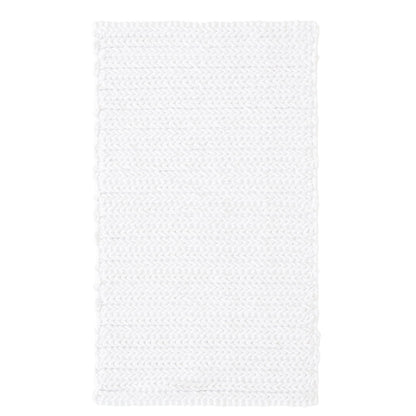 Lasso 100% Cotton Chenille Chain Stitch Rug - White