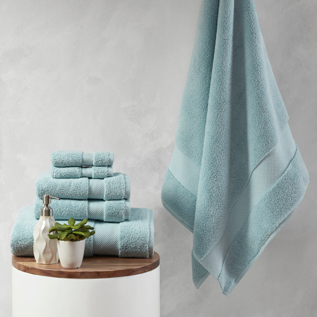 Splendor 1000gsm 100% Cotton 6 Piece Towel Set - Blue