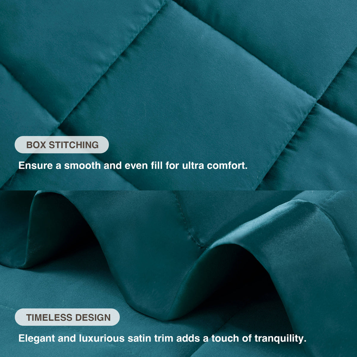 Windom Lightweight Down Alternative Blanket with Satin Trim - Teal