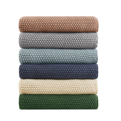 Bree Knit Throw - Indigo