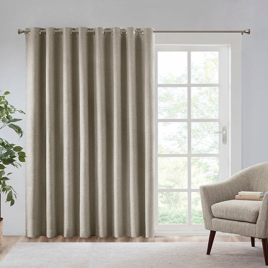 Maya Printed Heathered Blackout Window Patio Panel - Taupe