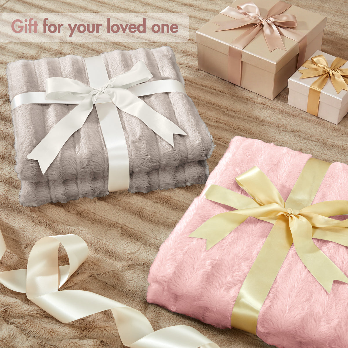 Duke Long Fur Throw - Blush