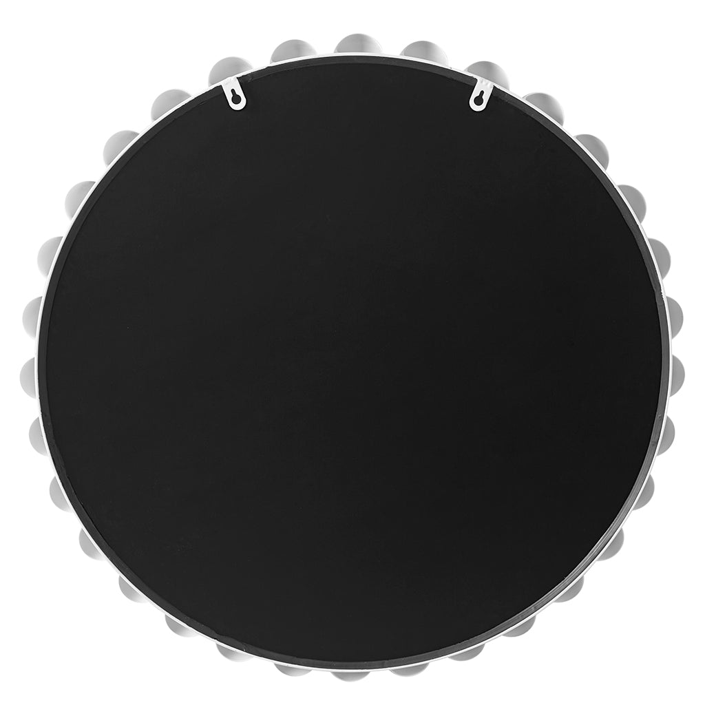 Marlowe Beaded Round Wall Mirror - White