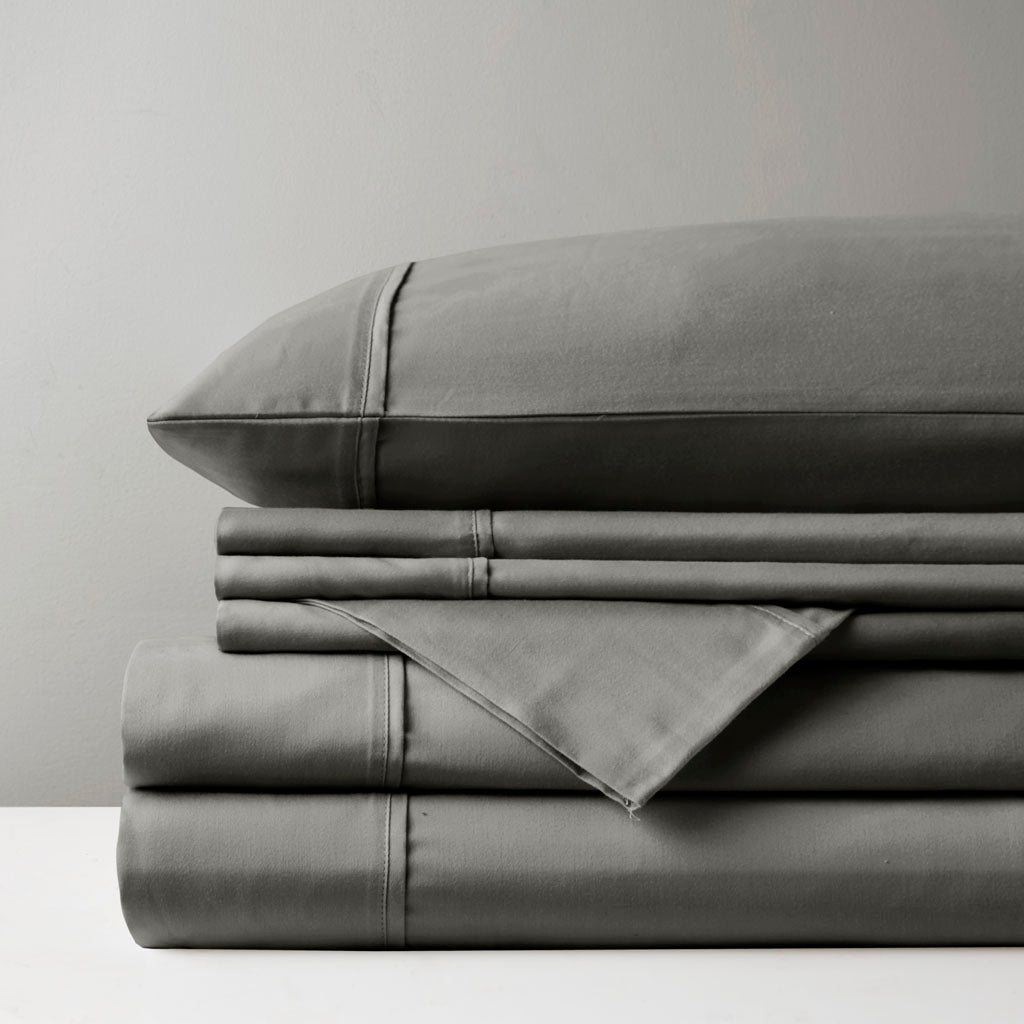 800 Thread Count Cotton Blend Sateen Sheet Set - Charcoal