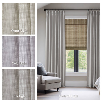 Emery 300gsm poly linen with 7 pinch pleat per pc - Grey
