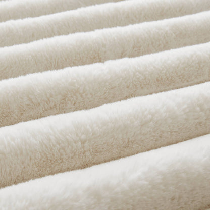 Jasmine 3 Piece Faux Fur Comforter Set - Ivory