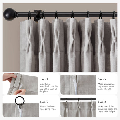 Emery 300gsm poly linen with 7 pinch pleat per pc - Grey