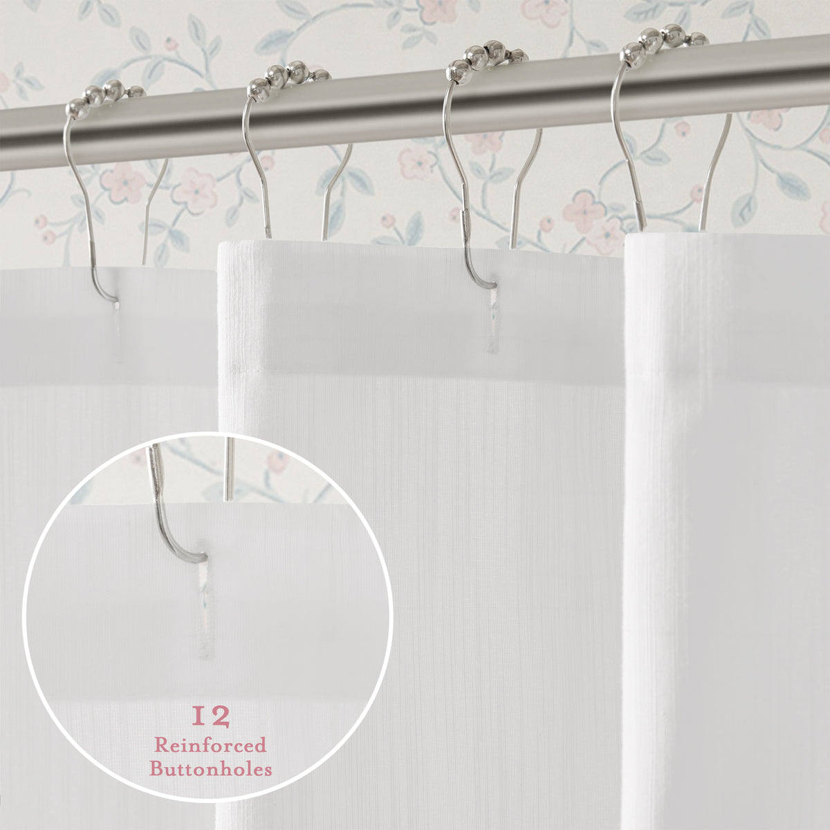 Petal Bloom Scalloped Shower Curtain - Pink