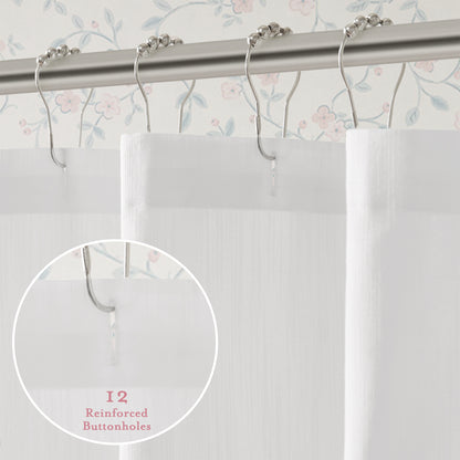 Petal Bloom Scalloped Shower Curtain - Pink