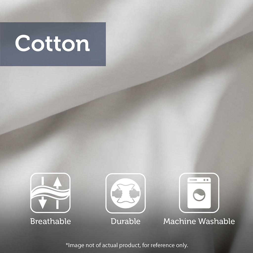 Shay 3 Piece Striped Cotton Duvet Cover Set - Taupe