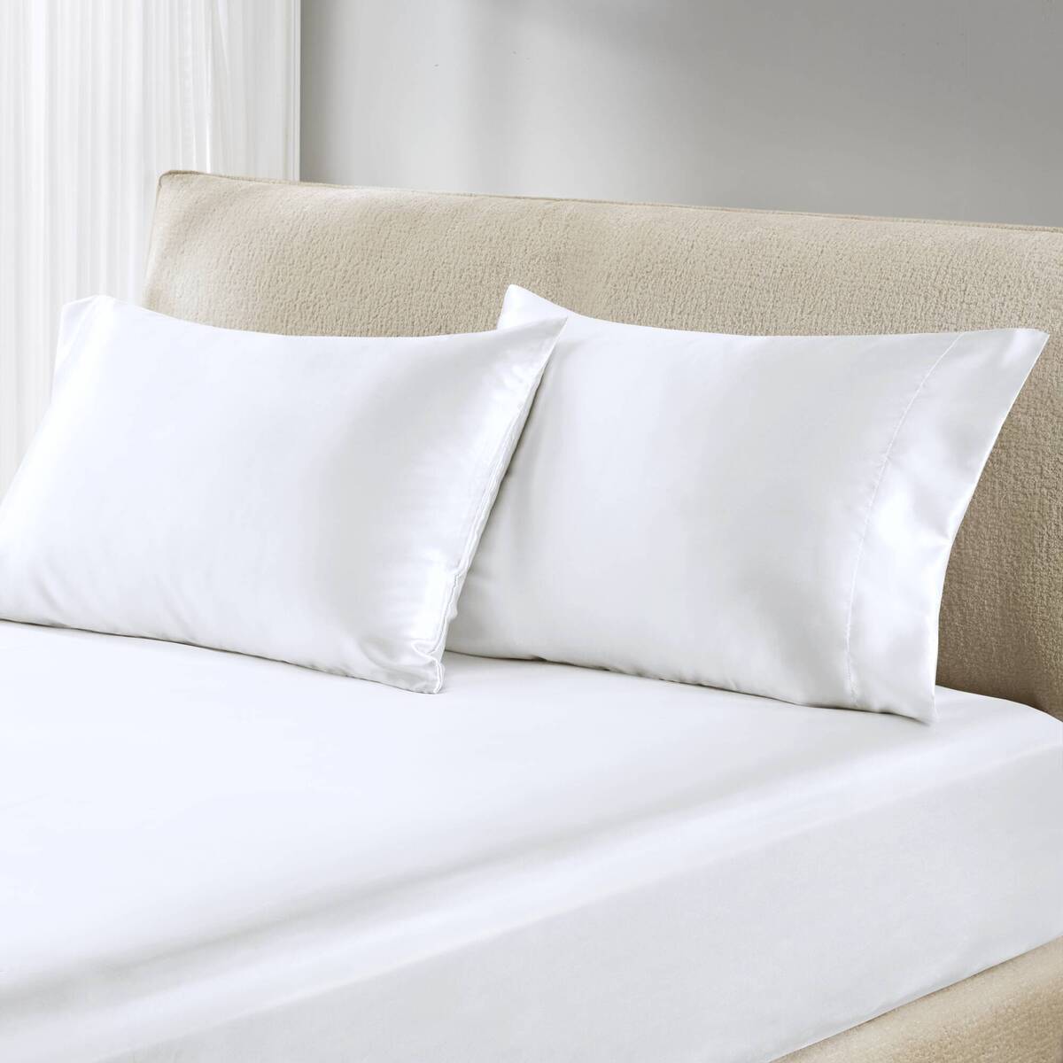 Satin Luxury 2 PC Pillowcases - White