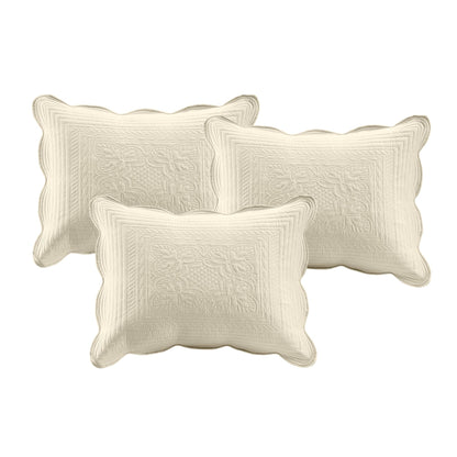 Tuscany 6 Piece Reversible Scalloped Edge Daybed Cover Set - Cream