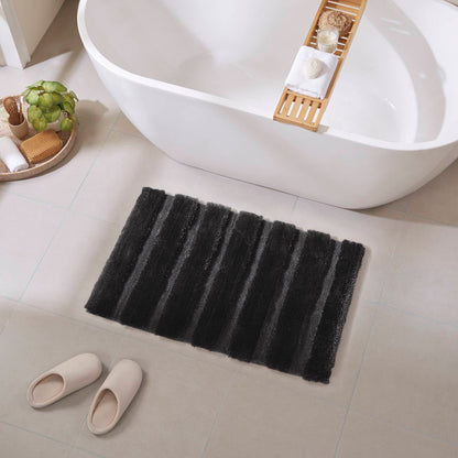 Tufted Pearl Channel Rug - Black