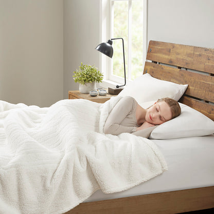 Sherpa Heated Blanket - Ivory
