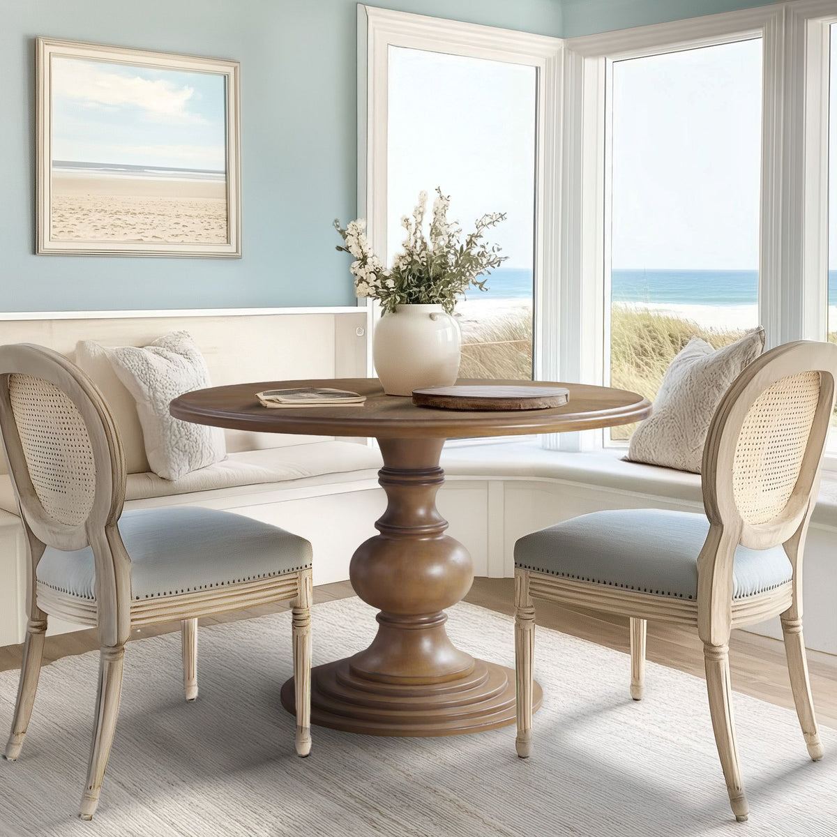 Lexi 46" Round Pedestal Dining Table - Reclaimed Walnut