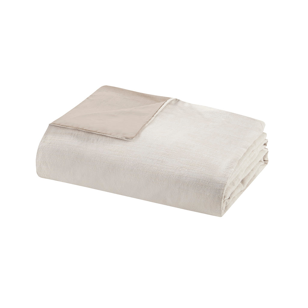 Dover 3 Piece Organic Cotton Oversized Duvet Cover Set - Natural