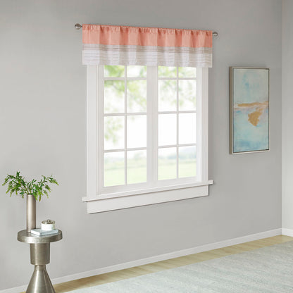 Amherst Polyoni Pintuck Window Valance - Coral