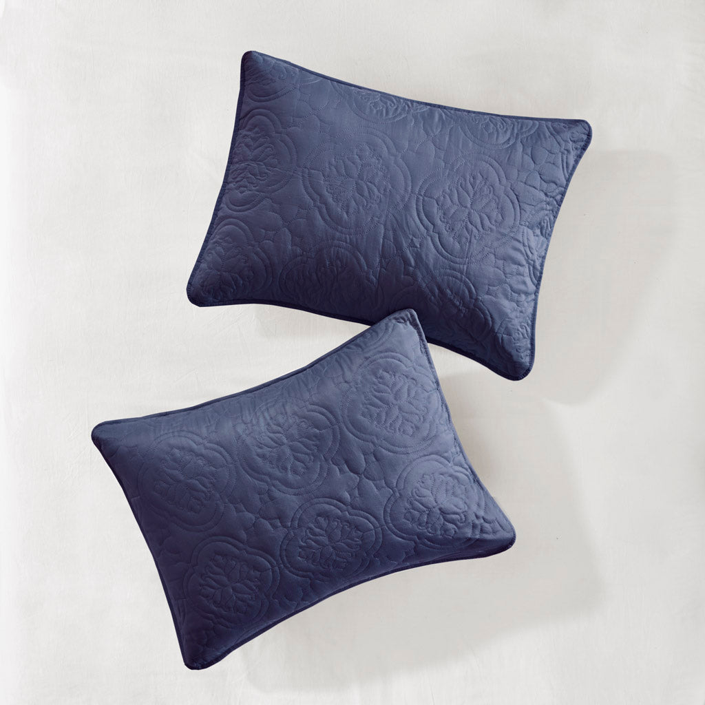Oakley 3 Piece Reversible Bedspread Set - Navy