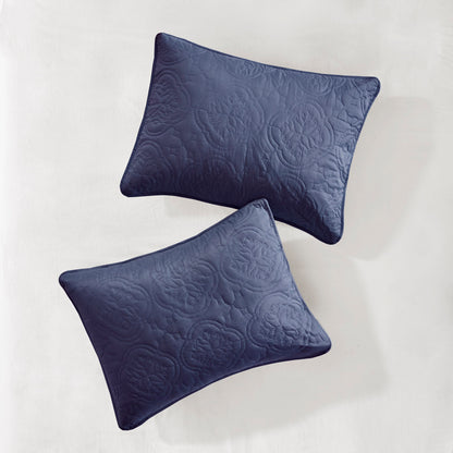 Oakley 3 Piece Reversible Bedspread Set - Navy
