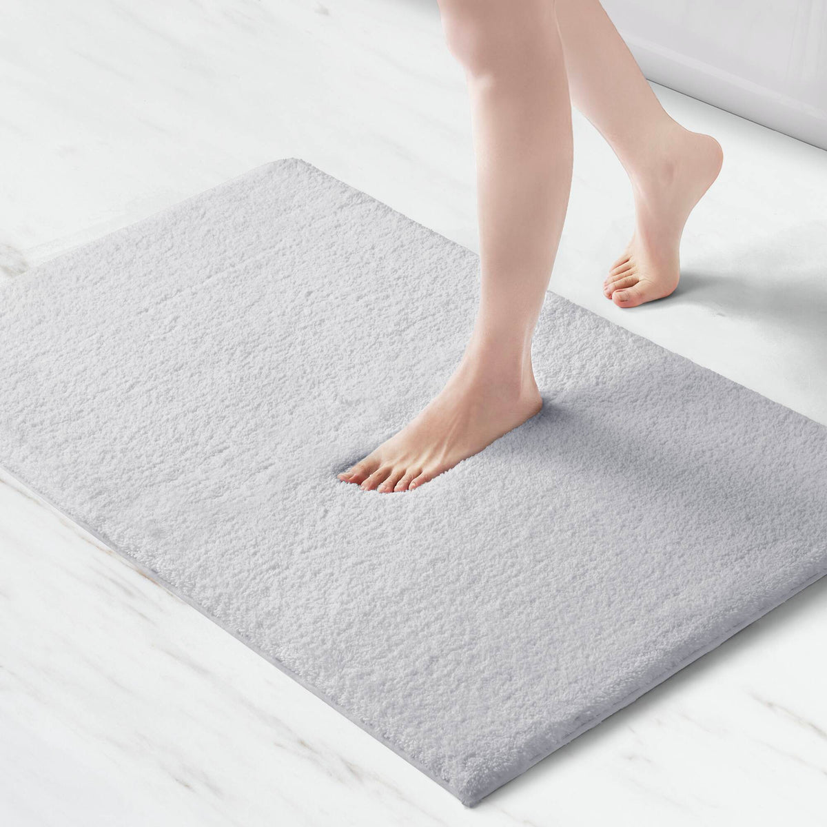 Marshmallow Bath Rug Collection - Silver