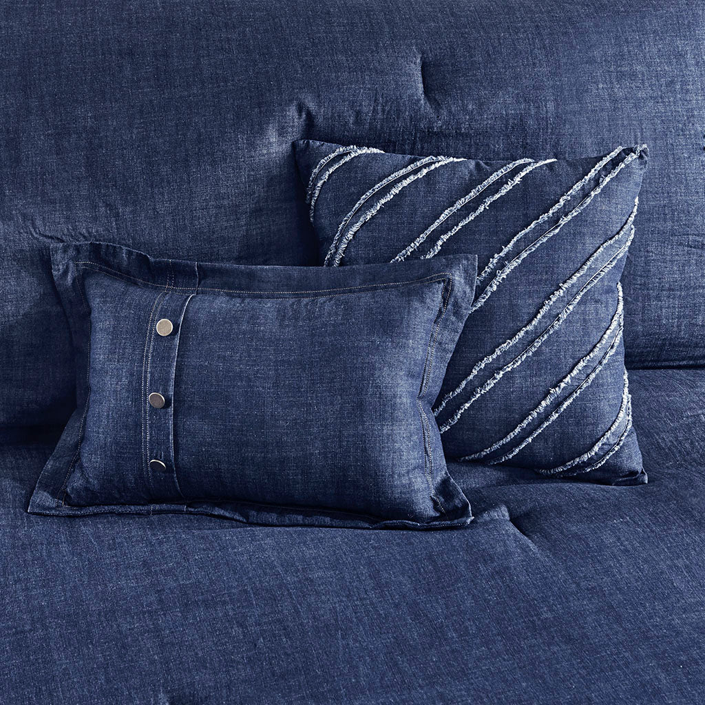Perry Oversized Denim Comforter Set - Blue