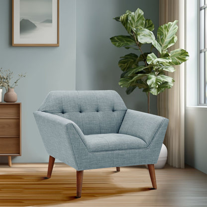 Newport Wide Mid-Century Modern Lounge Chair Set of 2 - Light Blue