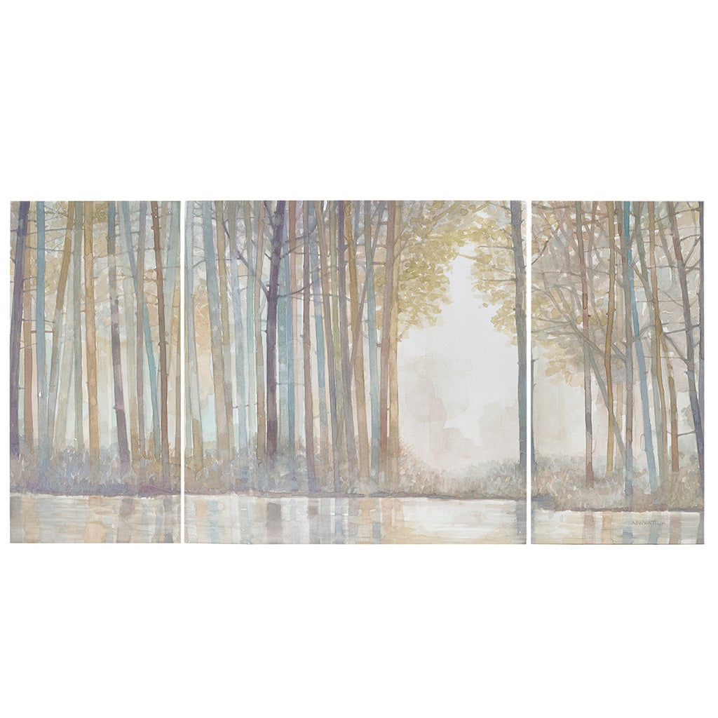 Forest Reflections Triptych 3-piece Canvas Wall Art Set - Multi