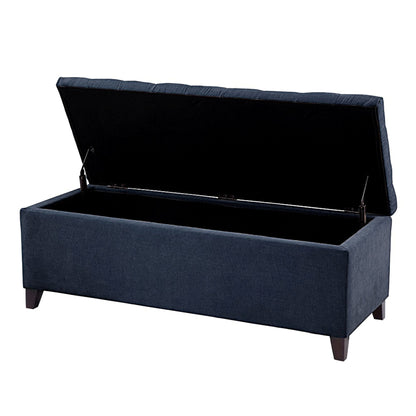 Shandra Tufted Top Upholstered Storage Bench - Navy