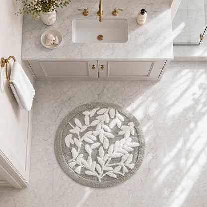 Serene Cotton Tufted Bath Rug - Grey
