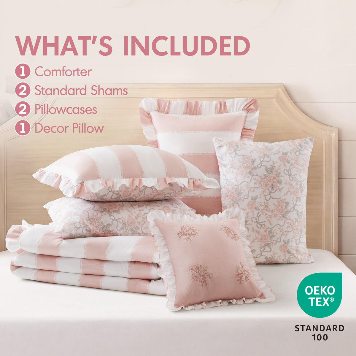 Lara Comforter Set - Pink