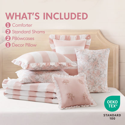 Lara Comforter Set - Pink