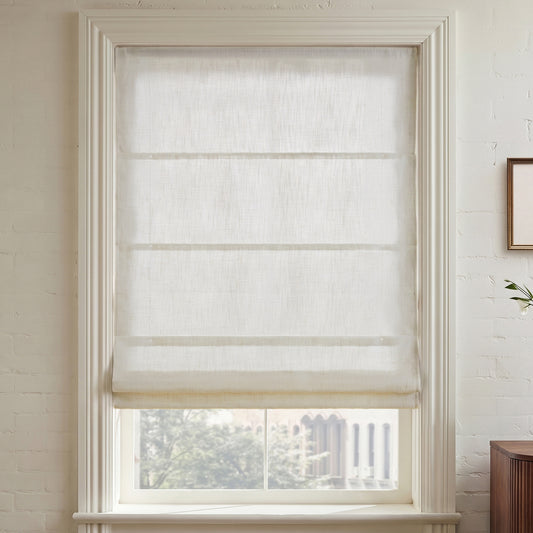 Emery Cordless Roman Shade - Ivory