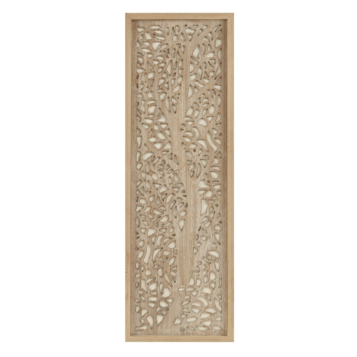 Laurel Branches Laser Cut Tree Framed Panel Wall Decor - Natural