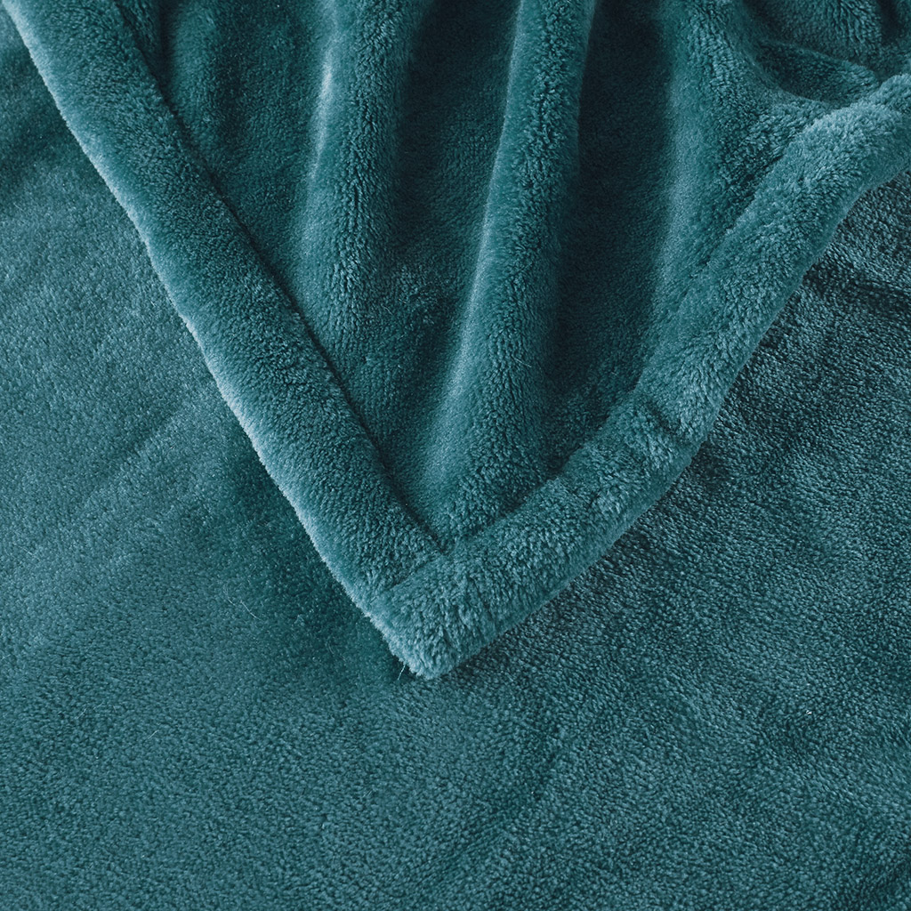Plush Heated Throw - Teal